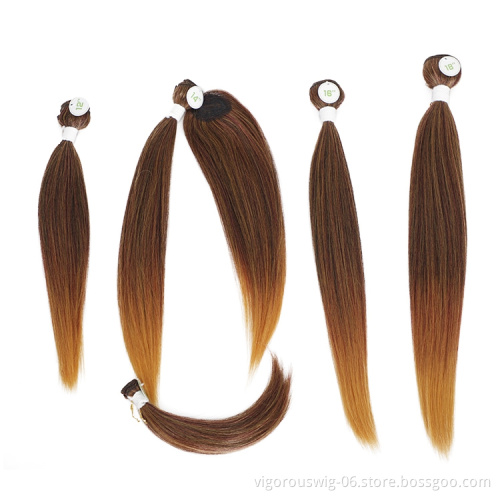 High TemperatureTop Quality Straight Various Sizes Synthetic Wig Ombre Black Brown Designer Hair Piece For Women